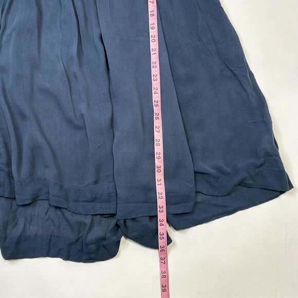 Free People XS Oh So Easy Babydoll Dress Blue Green Embroidered Mirrored Flowy - Picture 5 of 9